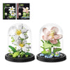 Sofray Hibiscus Flower Bouquet Building Set with Display Case - Valentine's, 2 Kinds of Micro Bricks Artificial Flowers, Creative Anniversary Birthday