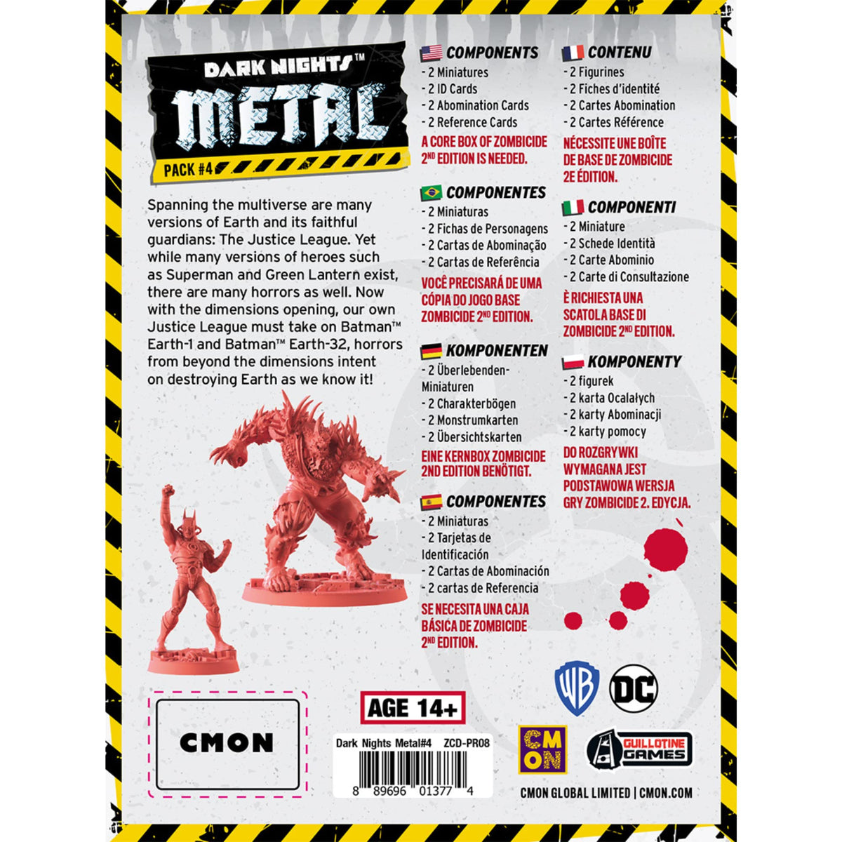 Zombicide Dark Night Metal Pack #4 - Confront Multiversal Horrors with The Justice League! Cooperative Strategy Board Game, Ages 14+, 1-6 Players, 60