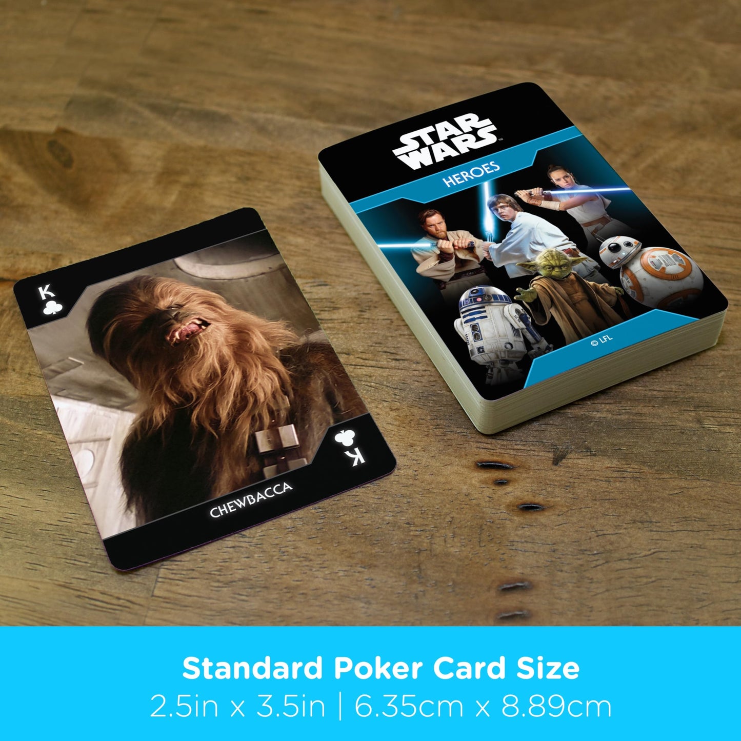 Aquarius Star Wars Playing Cards - Light Side Heroes Themed Deck of Cards for Your Favorite Card Games - Officially Licensed Star Wars Merchandise