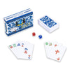 drizzle Poker Mahjong Playing Cards Table Game Chinese Blue and White Porcelain Design 144 Card Chips Set PVC Plastic Waterproof Portable Leisure Time
