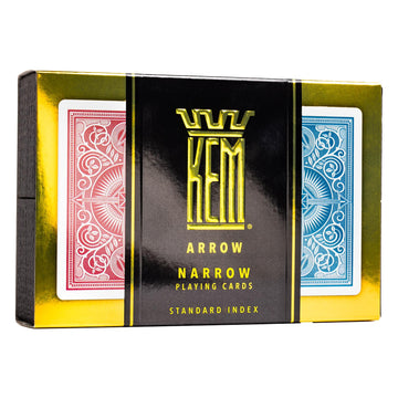 KEM Arrow Red and Blue Plastic Playing Cards, Standard Index, Bridge Size, Premium, Casino Grade Poker, 2 Decks