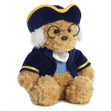 Aurora® Snuggly Ben Franklin Bear Stuffed Animal - Comforting Companions for Imaginative Play - Perfect for Kids, Adults, Birthdays, and Anniversaries