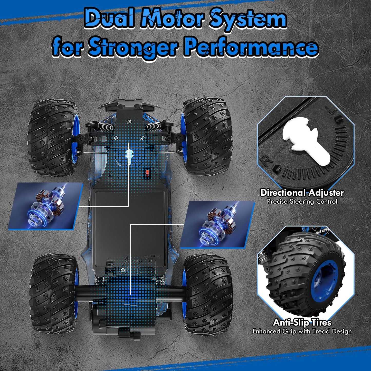BIFYTON Remote Control Car, Rechargeable 1:18 Rc Cars, All-Terrain RC Truck