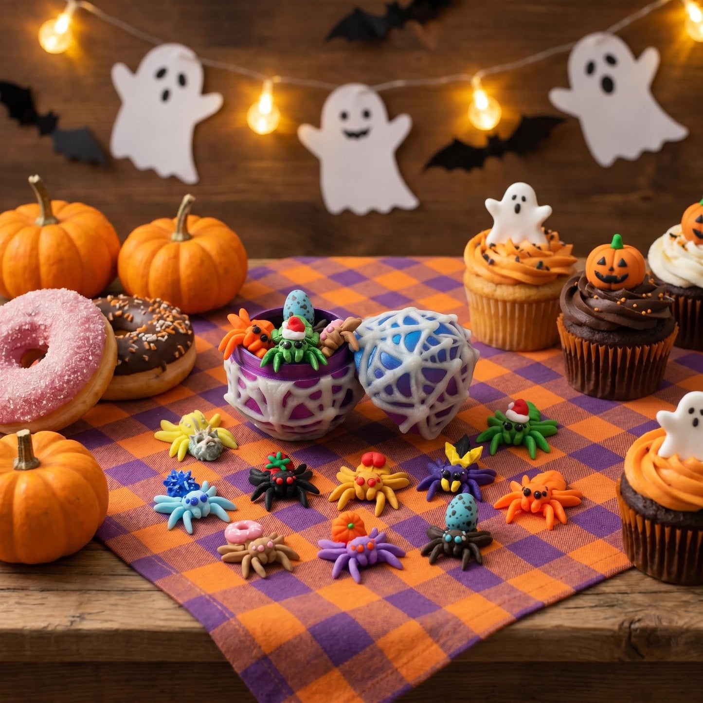 XAKNXGU 3D Printed Spider Egg with 10 Unique Spiders Inside, Glow in The Dark Halloween Toys for Kids, Cute Small 3D Printed Animals Fidget Toys
