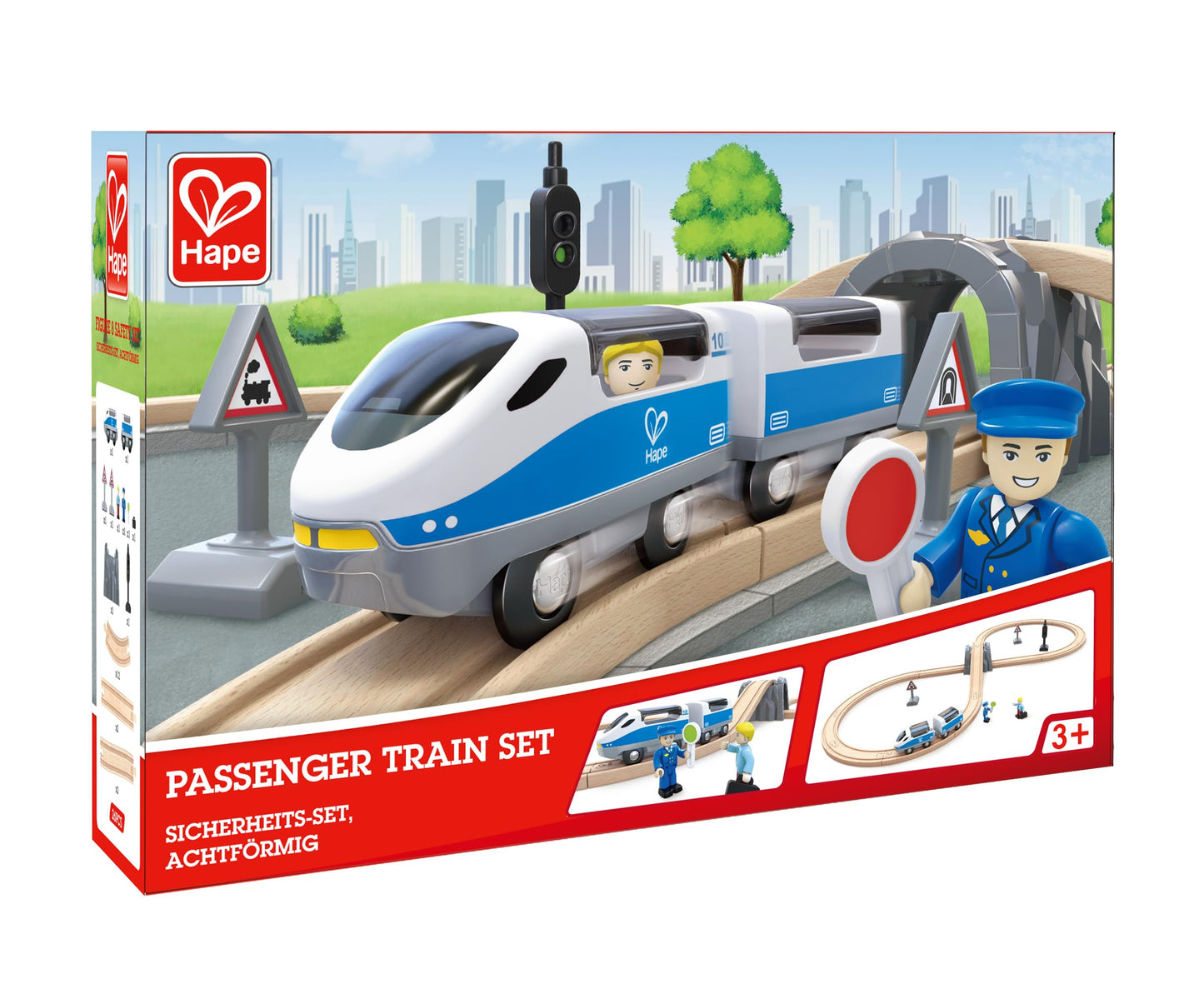 Hape E3729 Figure 8 Safety Train Railway Set, 14.76" L x 3.15" W x 9.45" H, Multicolor