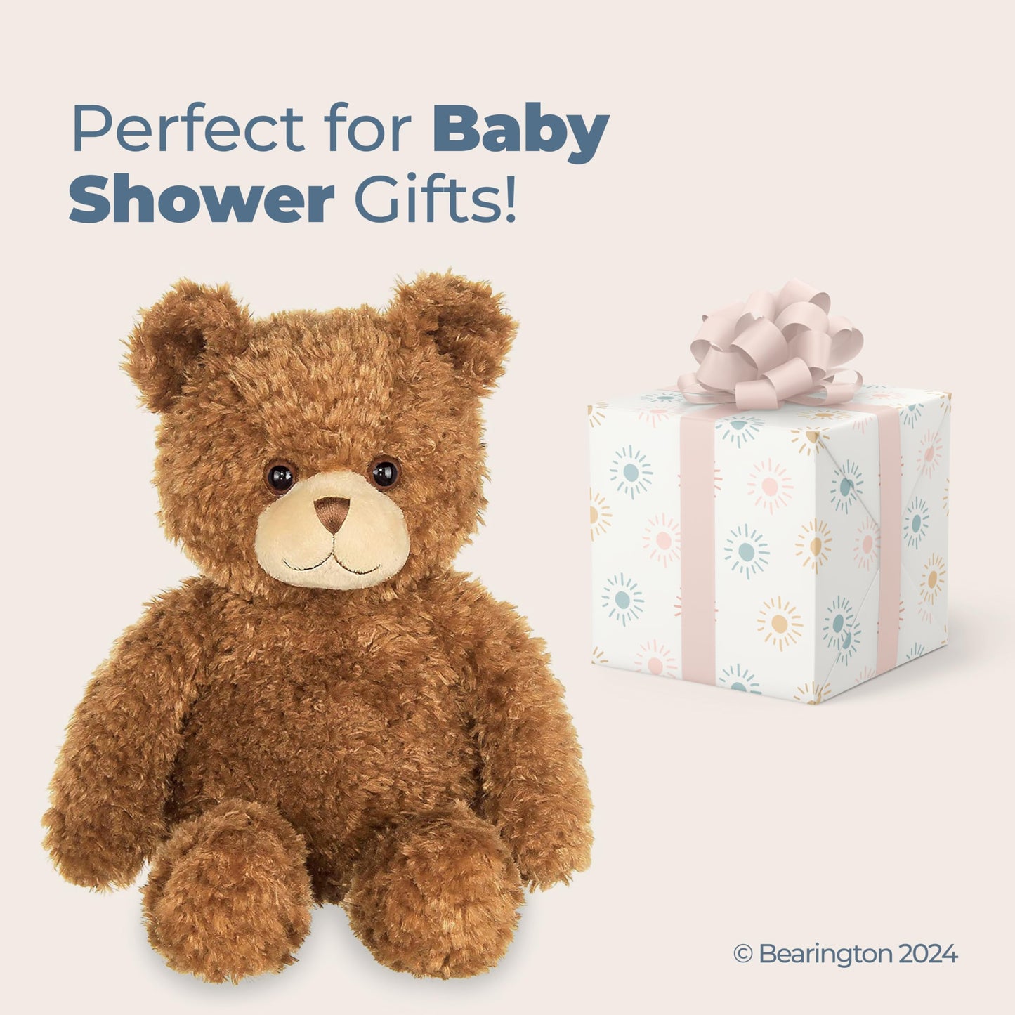 Bearington Eddie Teddy Bear Stuffed Animal - 15" Soft, Cuddly, and Classic Brown Bear Plush Toy with Floppy Body - Adorable Teddy Bears for Baby Gift