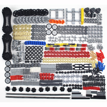 TTLYHEK 1533 PCS Technical Parts Building Block Accessories Vehicles Gears Cross Axles Wheels Connector Pieces Set Chain Link Pin Joint Shock Absorber