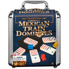 Spin Master Games, Mexican Train Dominoes Set in Aluminum Carry Case, Includes Colorful Trains for Fun-Filled Family Game Night, for Kids & Family