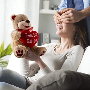 Maad Seymour Butz Valentine Bear - Funny 8" Tall Premium Soft Teddy - Ideal for Long Distance Relationship Gifts & 1 Month for Girlfriend