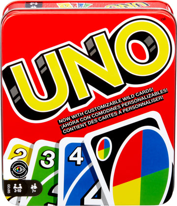 Mattel Games UNO Card Game for Kid, Adult & Family Nights & Parties, Travel & Vacations, Color Blind Accessible & Customizable Deck (Amazon Exclusive)