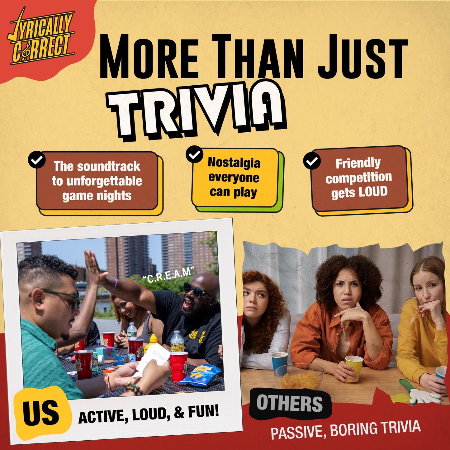 Lyrically Correct 90s & 2000s Hip-Hop & R&B Music Trivia Card Game for Adults & Families - Do You Know The Lyrics? Party Game for Game Night, Cookouts