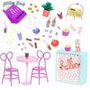 Glitter Girls - 14-Inch Doll Accessories - Shop Terrace Playset with 60+ Pieces - Patio Furniture Set - Table & Chairs for Sweet Shop - Play Food &