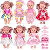 ARTST Doll-Clothes-Accessories 7 Set Baby-Doll-Clothes Suitable for 8-10-Inch-Dolls Included Tablewar and Hangers