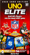 Mattel Games UNO Elite NFL Card Game, 2024 Officially Licensed Core Edition with 4 Collectible Foil Cards Featuring Team Players