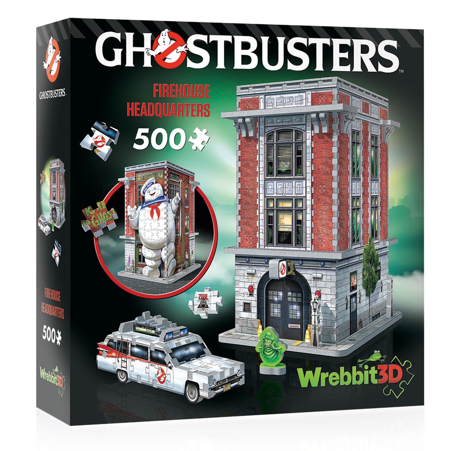 Wrebbit3D Ghostbusters 3D Puzzle Model of Fire House Headquarters | A Supernatural Adventure of 500 Pieces for Ghost Hunters and Paranormal Activity