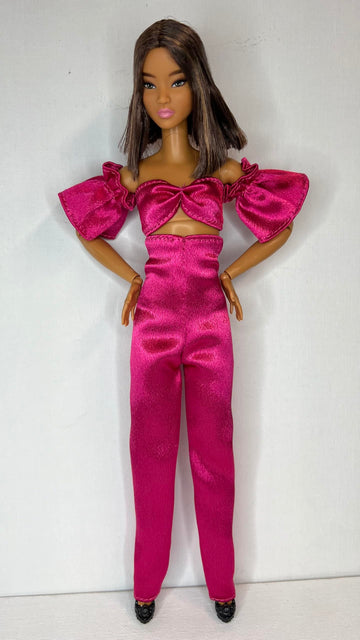 Eledoll Clothes Deluxe Fashion Pack for 11.5 inch Doll Busy Week Boss Lady I Black Jacket Jumpsuit Red Dress Red Purse
