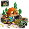 Mountain Camping Building Set with Light, Outdoor Adventure Scene Toy with Camp, Tent, Camper Van, Campfirre, Creative Home Decor & Display, Xmas