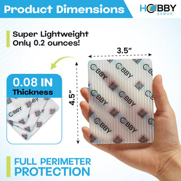 100 Pack Plastic Trading Card Shipping Protector by Hobby Armor, 3.5" x 4.5" with Rounded Corners, Translucent Plastic and Vibrant Multi-Color Card