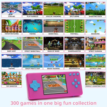 Handheld Game Console,Portable Video Game Console with Retro Games,3.2" Screen,Rechargeable Battery,Built-in Headphones and Built-in Bow Ultimate Kid
