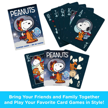 Aquarius Peanuts Snoopy in Space Playing Cards Standard Size - Themed Novelty Deck with 52 Unique Designs - Collectible Merchandise Gift for Teens
