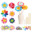Fennoral 24 Pack Flower Poke in Art for Kids Make You Own Flower Bouquet Craft Kit DIY Poke EVA Foam Craft for Girls Boys for Classroom Art Activity