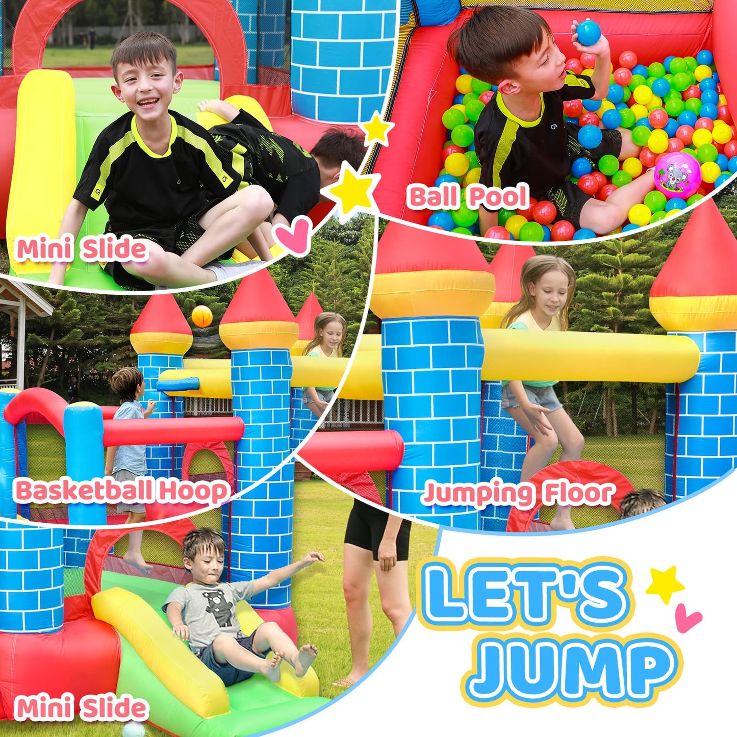 Doctor Dolphin Inflatable Bounce House, Toddle Bounce House with Slide, Inflatable Bouncy House with Blower, Bouncy Castle with Ball Shooting