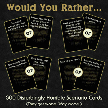 I Choose Death Would-You-Rather Card Game for Adults - Glow-in-the-Dark Tombstone Box - What Would You Rather Do Party Game with 300 Scenario Cards