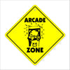 Arcade Crossing Sign Zone Xing | Indoor/Outdoor | 20" Tall Game Room gameroom Machine Pinball Shooting pin Ball Coin