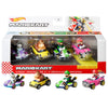 Hot Wheels Mario Kart Vehicle 4-Pack, Set of 4 Fan-Favorite Characters Includes 1 Exclusive Model, Collectible Gift for Kids & Fans Ages 3 Years Old &