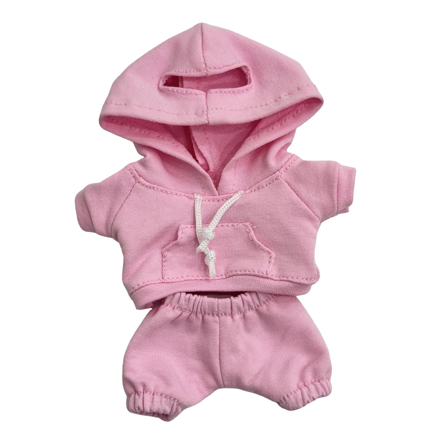 17cm Dolls Clothes Outfit Set for Doll - Casual Style Hoodies Clothing Set for Doll Dress Up, Pink Set