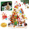 Gingerbread House Building Set with Light Kit, Large Christmas Village Gingerbread House Compatible with Christmas Sets, Inspired Stocking Stuffer or
