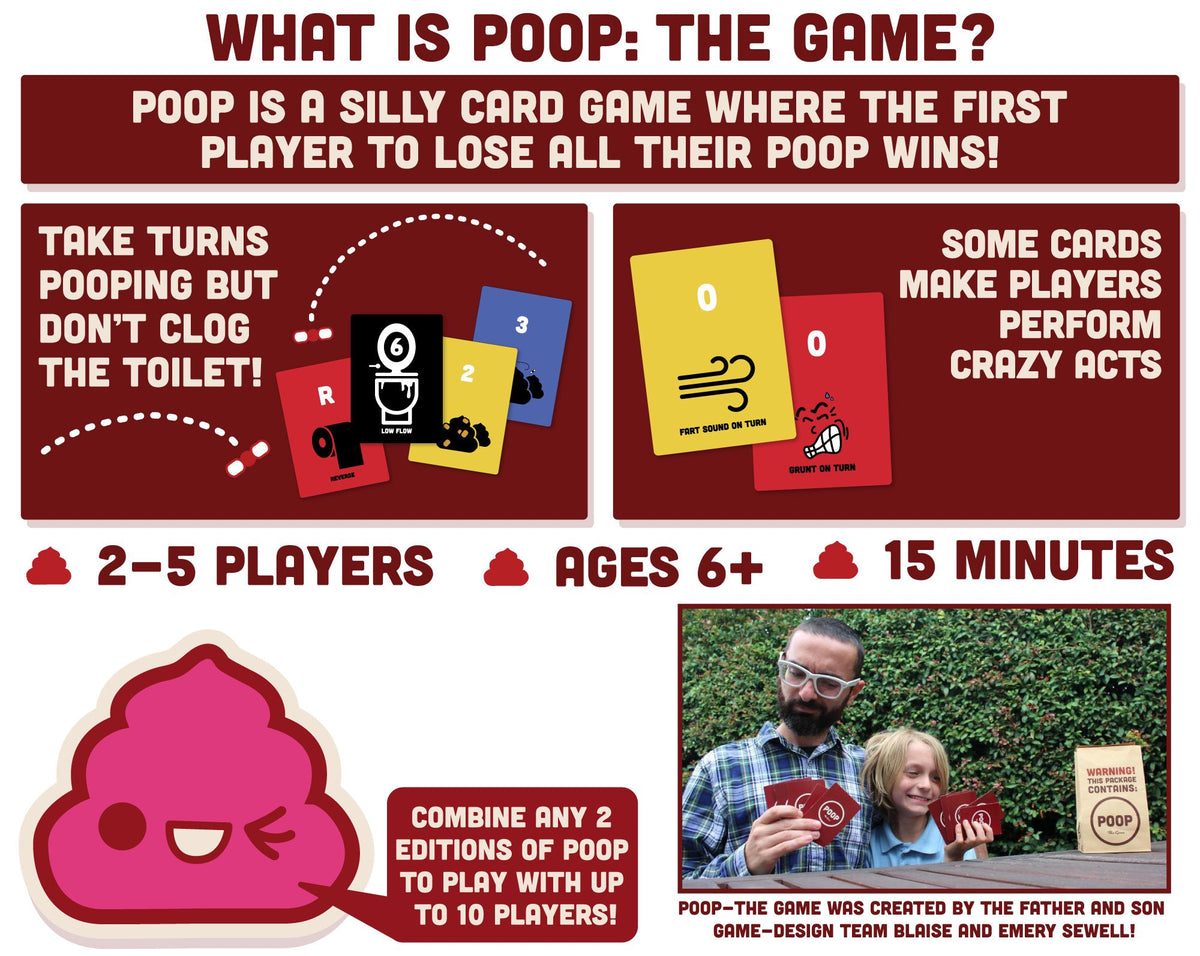 Breaking Games Poop The Game Party Pooper Edition Card Game, Ages 6+