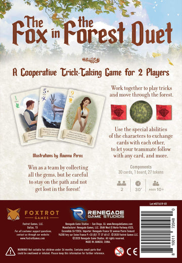 Renegade Game Studios Fox in the Forest Duet Cooperative Card Game for 2 Players, Ages 10+