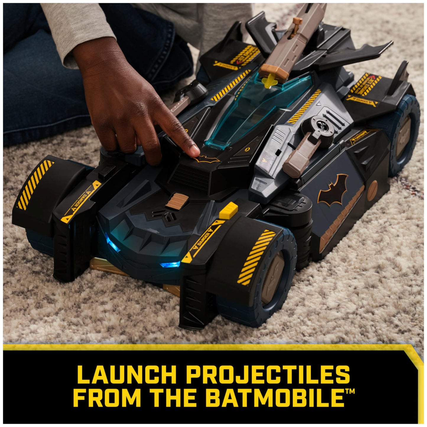 DC Comics Batman, Ultimate Transforming Batmobile Playset, 2-in-1 Playset with Exclusive Figure and Glider, Lights, Sounds, Kids Toys for Boys
