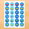 Olive Kids Trains, Planes, Trucks Personalized Round Waterproof Labels