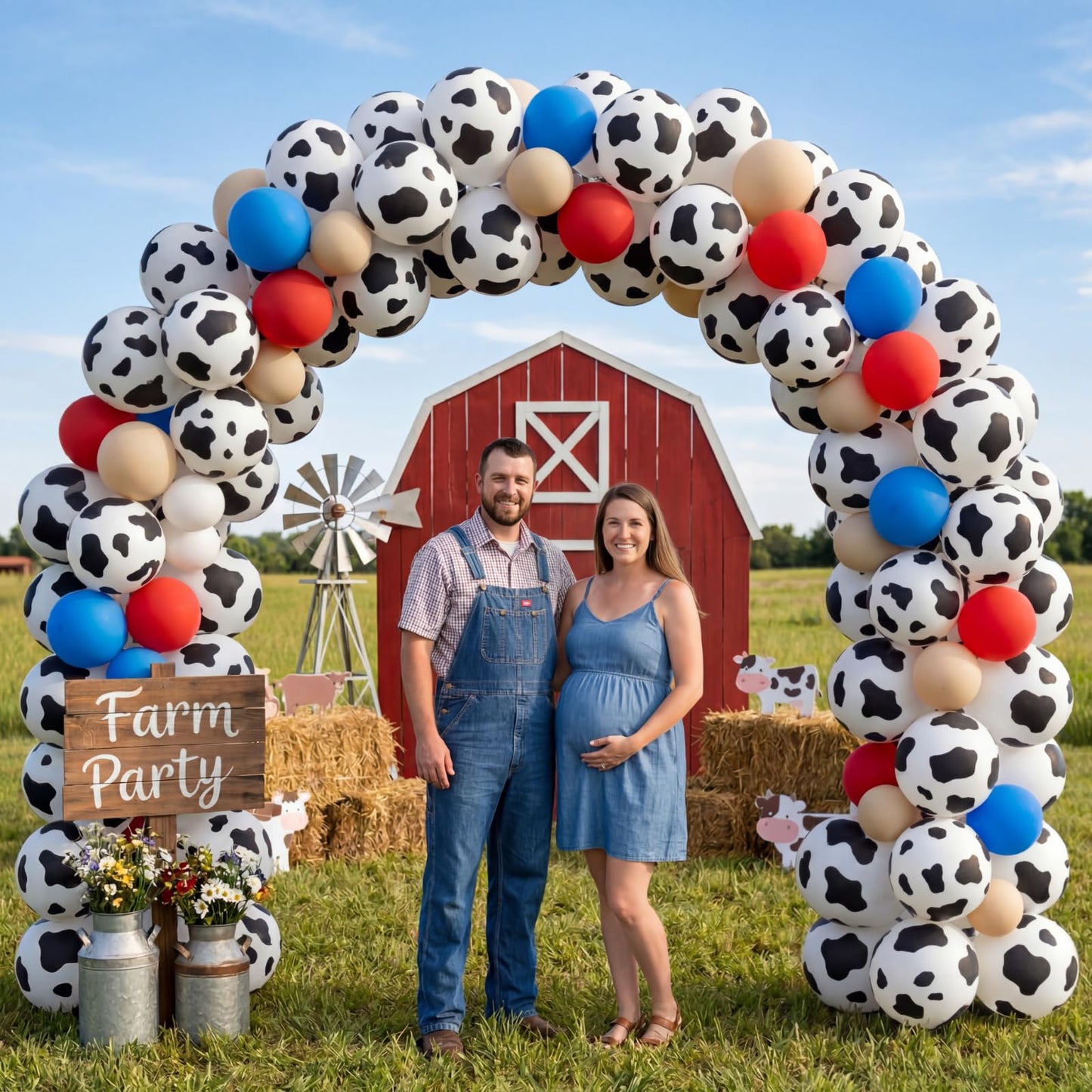 Charniol 20 Pieces Cow Balloons Latex Balloons Funny Print Cow Balloons for Children's Birthday Farm Party Decoration Supplies