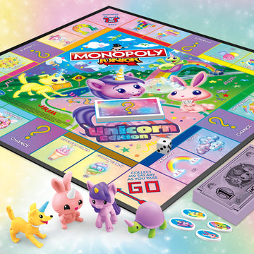 Monopoly Junior: Unicorn Edition Board Game | Magical-Themed Indoor Family Game | 2 to 4 Players | Preschool Games | Kids Gifts | Ages 5 and Up