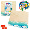 Summer Beach Terrain Baseplates for Building Bricks - Set of 2 Large 10"x10" Building Plates - Dual Connectivity, Build on Both Sides - Compatible