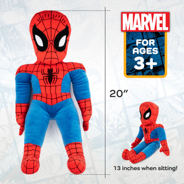 Jay Franco Marvel Super Hero Adventures Toddler Spiderman Plush Stuffed Pillow Buddy - Super Soft Polyester Microfiber, 20 inch (Official Marvel
