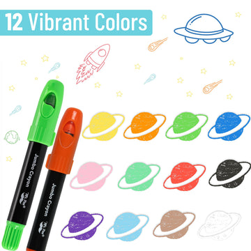 Mr. Pen- Jumbo Twistable Crayons, 12 Pack, Multicolor