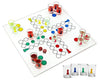 Ludo Drinking Game (Parcheesi) with 16 Shot Glasses, 2 Dice & Glass Game Board