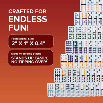 Deluxe Mexican Train Dominoes Set with Action Tiles - Fun New Twist with Skip, Draw, Reverse, Wild & More