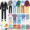 Miunana Lot 16 Items Doll Clothes & Accessories Classic Black Suit for Boy Doll Include Random 4 PCS Casual Wear + 5 PCS Dolls Pants + 3 Pairs