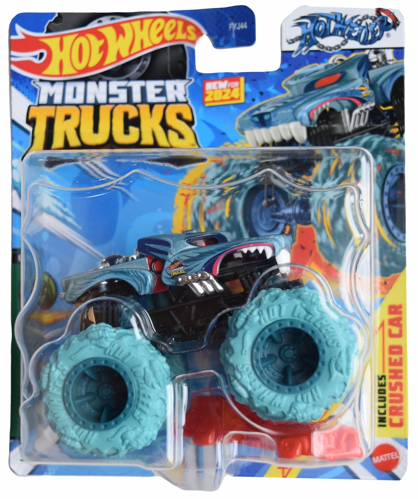 Hot Wheels Monster Trucks Hotweiler, Beast Bashers 6/6 Includes Crushed car