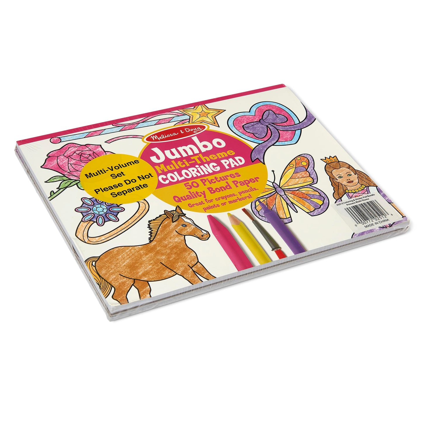 Melissa & Doug Sticker Collection and Coloring Pads Set: Princesses, Fairies, Animals, and More Kids Arts and Crafts, Sticker Books, Coloring Books