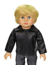 American Fashion World Black Leather Jacket made for 18 inch dolls such as American Girl Dolls