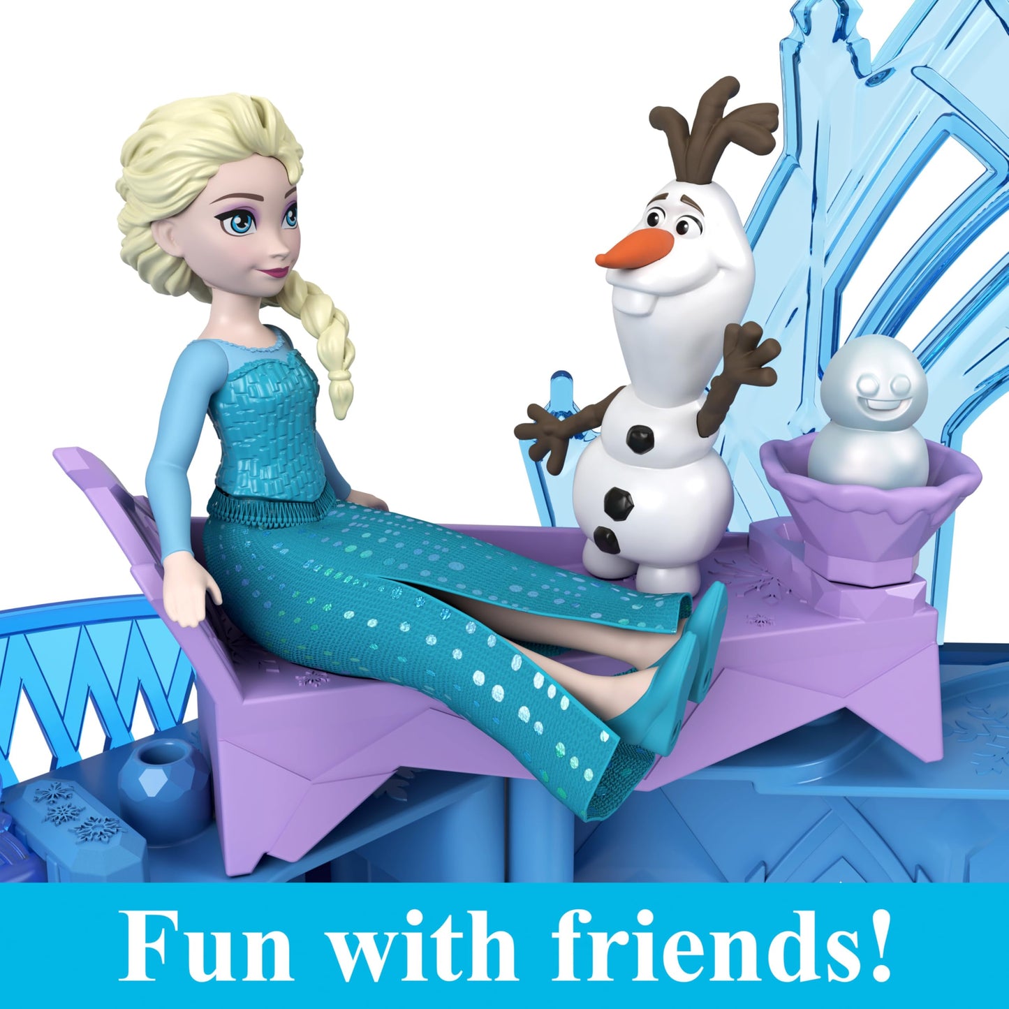 Mattel Disney Frozen Toys, Elsa Ice Palace Storytime Stackers, Castle Doll House Playset with Small Doll & 8 Accessories, Travel Toy with Handle