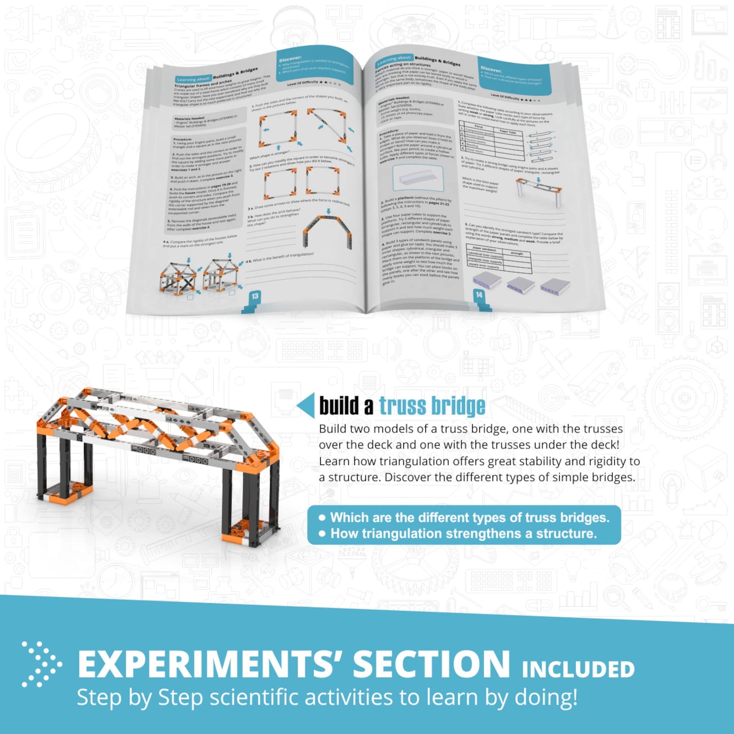 Engino- STEM Toys, Structures, Buildings & Bridges, Building Toys for Kids 9+, STEM Projects, Creative Engineering Kit, Gifts for Boys & Girls (9