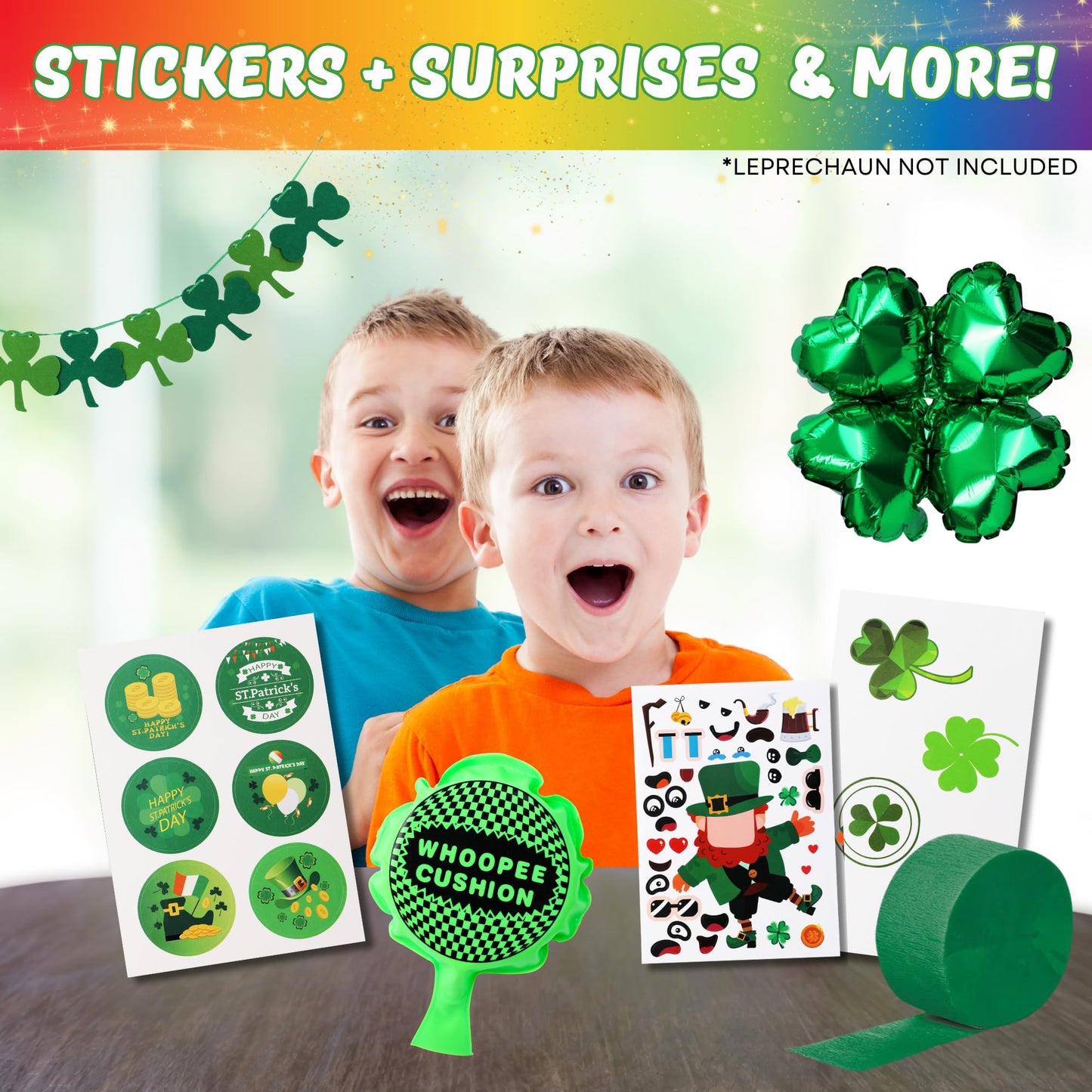 XOXO Parents Leprechaun Trap Kit with 17 Days of Gifts & Activities - St Patricks Day Countdown Tradition for Kids - 17 Daily Surprises, Tricks