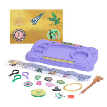 Universal Wicked Gem Art Studio - DIY Jewelry & Charm Craft Kit with Gems, Stickers & Workstation, Kids Craft Set Holiday Gift Ages 3+